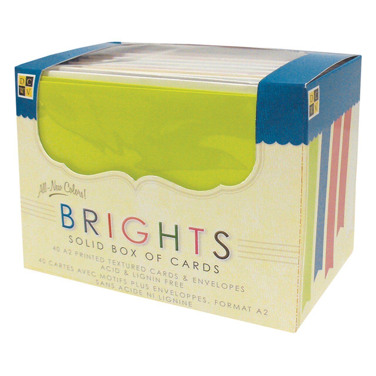Boxed Cards - A2 (4.375"X5.75") 40 Cards & Envelopes-DCWV - Brights - Solid